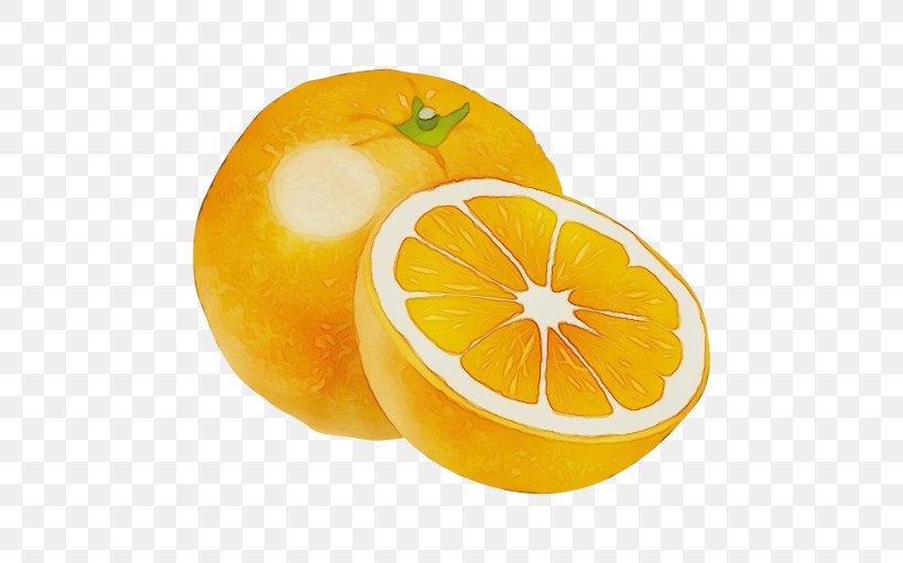 Orange, PNG, 512x512px, Watercolor, Citric Acid, Citrus, Food, Fruit Download Free