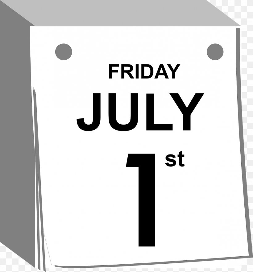 Clip Art 1 July Calendar Date Abreißkalender PNG 1186x1280px
