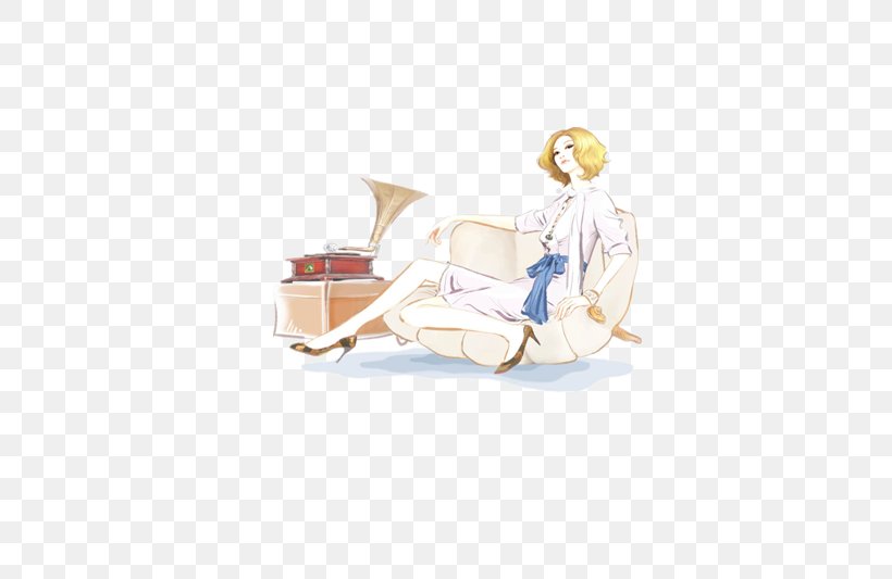 Couch Woman Color Illustration, PNG, 400x533px, Watercolor, Cartoon, Flower, Frame, Heart Download Free