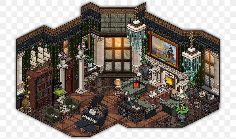 Habbo Dining Room Pixel Art YouTube, PNG, 729x485px, Habbo, Art, Bedroom, Deviantart, Dining Room Download Free