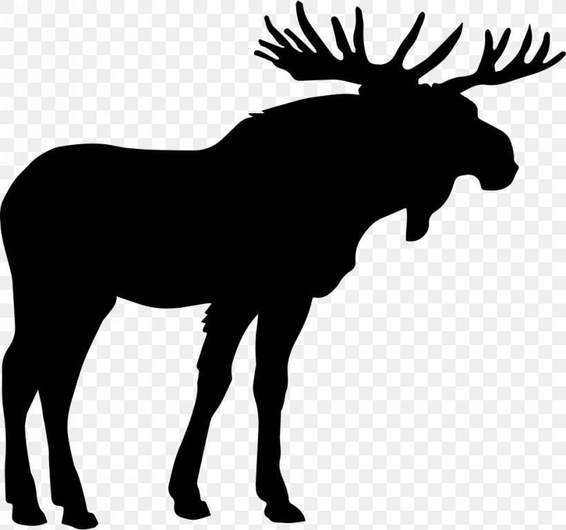 Moose Elk Clip Art, PNG, 980x918px, Moose, Antler, Black And White, Deer, Elk Download Free