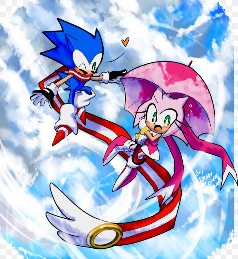 Amy Rose Sonic And The Secret Rings Sonic The Hedgehog Drawing, PNG, 1280x1395px, Watercolor, Cartoon, Flower, Frame, Heart Download Free