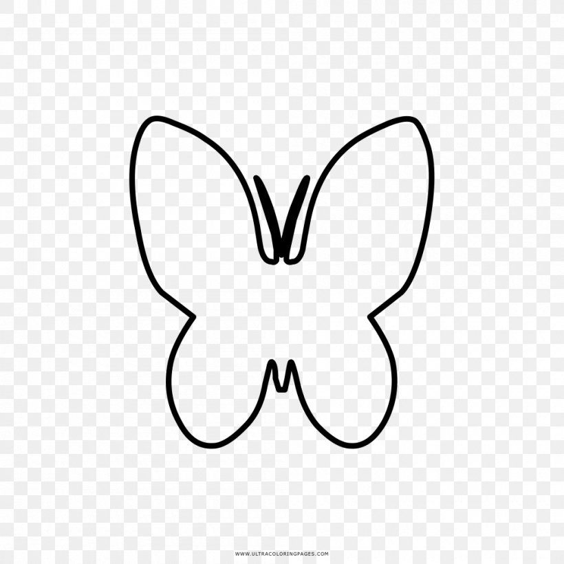 Butterfly Drawing Coloring Book Clip Art, PNG, 1000x1000px, Watercolor, Cartoon, Flower, Frame, Heart Download Free