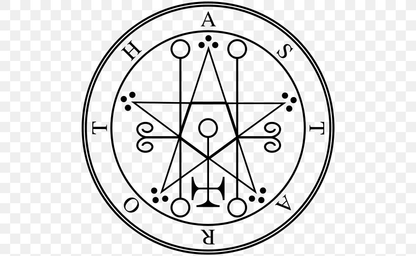 Lesser Key Of Solomon Astaroth Sigil Seal Of Solomon, PNG, 504x504px, Lesser Key Of Solomon, Area, Astaroth, Black And White, Clock Download Free