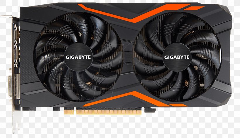 Graphics Cards & Video Adapters NVIDIA GeForce GTX 1050 Ti GDDR5 SDRAM 英伟达精视GTX Gigabyte Technology, PNG, 1000x578px, Graphics Cards Video Adapters, Cable, Computer Component, Computer Cooling, Electronics Accessory Download Free