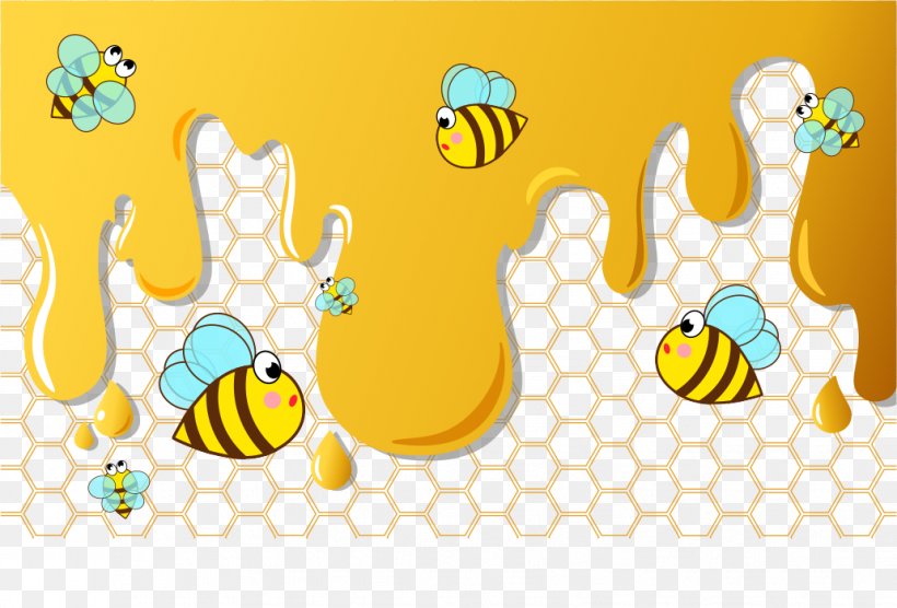 Honey Bee Illustration, PNG, 1031x700px, Honey Bee, Area, Art, Bee, Cartoon Download Free