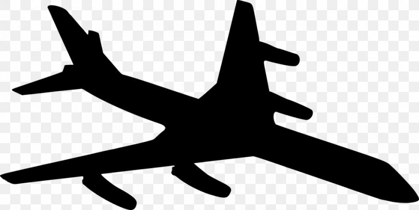 Airplane Silhouette Aircraft Clip Art, PNG, 960x482px, Airplane, Air Travel, Aircraft, Artwork, Black And White Download Free
