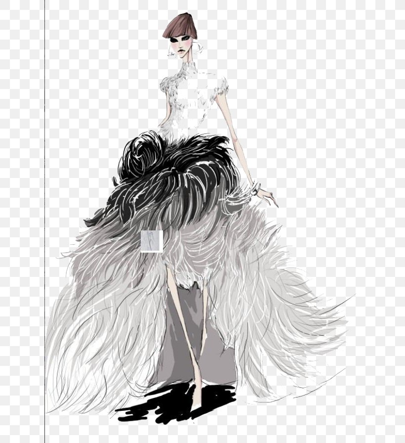 Model Fashion Designer Clothing, PNG, 639x896px, Model, Black And White, Clothing, Contemporary Western Wedding Dress, Costume Design Download Free