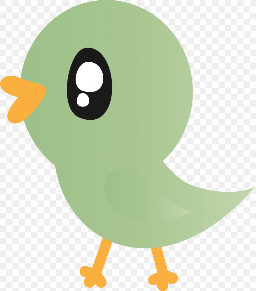 Cartoon Green Beak Bird Duck, PNG, 2646x3000px, Cute Bird, Beak, Bird, Cartoon, Cartoon Bird Download Free
