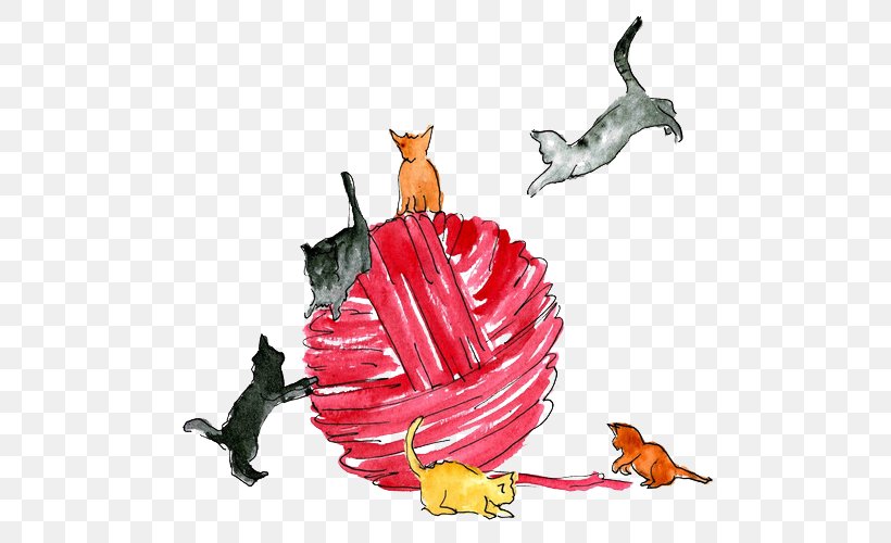 Cat Kitty Ball Illustration, PNG, 510x500px, Cat, Android, Fictional Character, Gomitolo Download Free