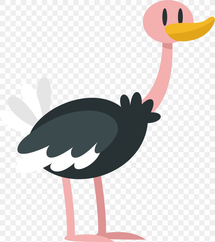 Common Ostrich Cartoon, PNG, 1432x1613px, Common Ostrich, Beak, Bird