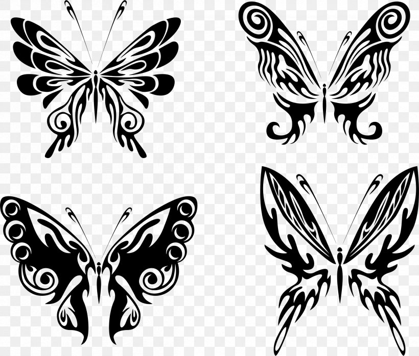 Butterfly Drawing Line Art Sketch, PNG, 2412x2056px, Butterfly, Andrew Loomis, Art, Arthropod, Black And White Download Free