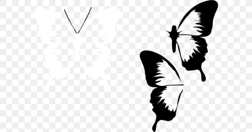 Butterfly Insect Clip Art Drawing Image, PNG, 600x431px, Butterfly, Art, Arthropod, Black And White, Brush Footed Butterfly Download Free