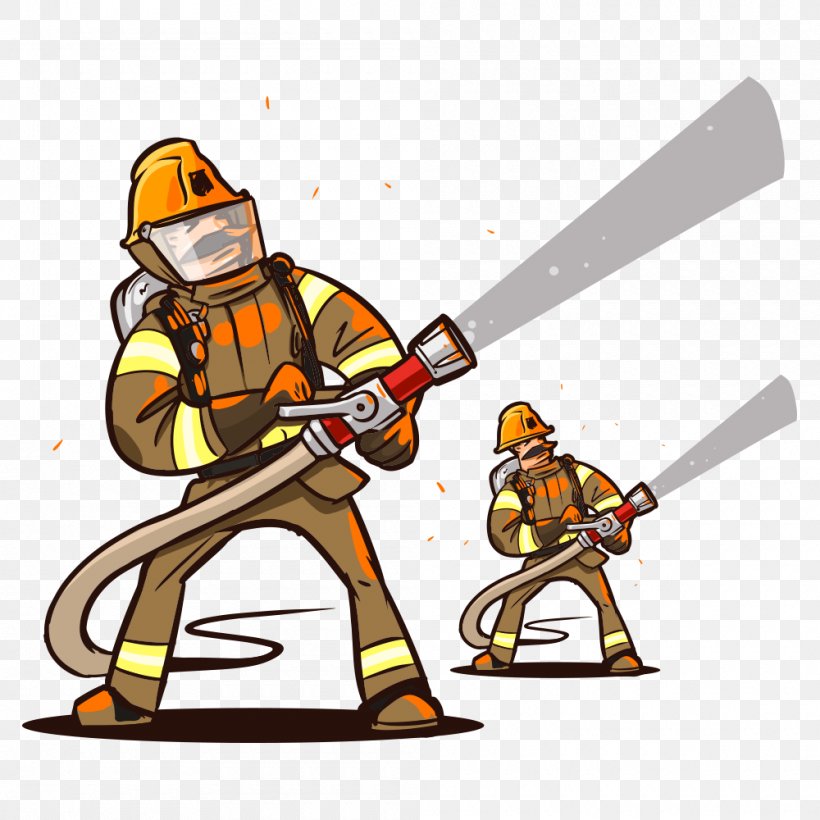 Firefighter Cartoon Fire Hose, PNG, 1000x1000px, Firefighter, Cartoon, Fire, Fire Department, Fire Extinguisher Download Free