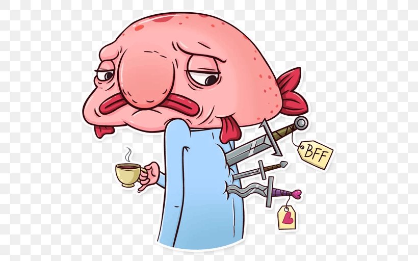 Clip Art Telegram Sticker Blobfish Illustration, PNG, 512x512px, Telegram, Art, Blobfish, Cartoon, Drawing Download Free