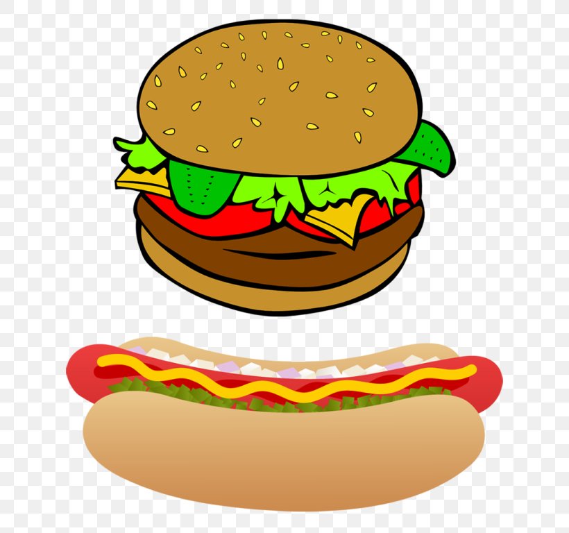 Hamburger Hot Dog French Fries Cheeseburger Fast Food, PNG, 768x768px, Hamburger, Artwork, Bun, Cheeseburger, Cuisine Download Free