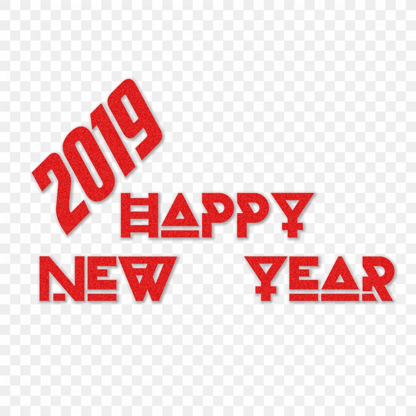 Happy New Year 2019 Transparent Image., PNG, 2000x2000px, Logo, Area, Brand, Red, Text Download Free