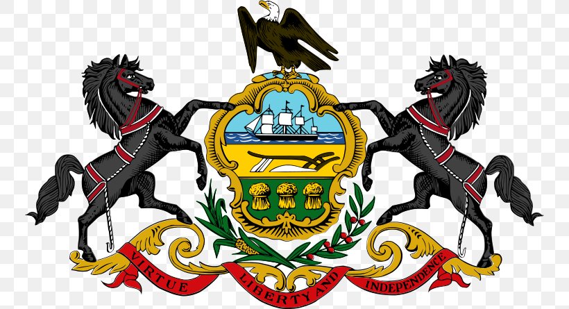 Flag And Coat Of Arms Of Pennsylvania National Coat Of Arms Symbol, PNG, 748x445px, Pennsylvania, Coat Of Arms, Crest, Escudo De Armas De Pensilvania, Flag Download Free
