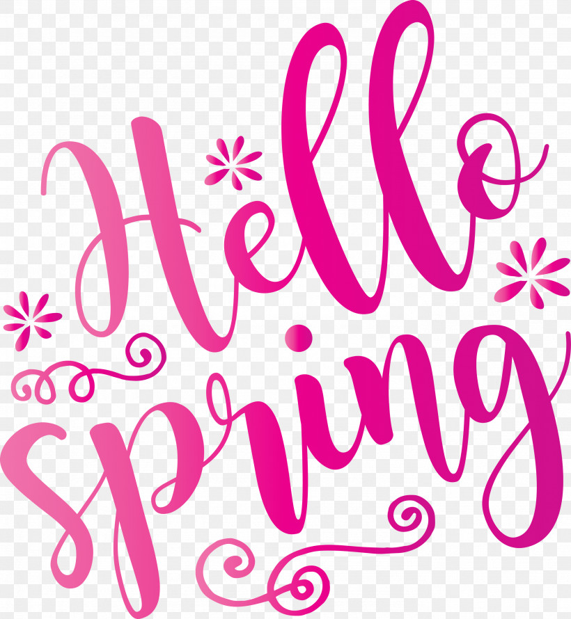 Hello Spring Spring, PNG, 2761x3000px, Hello Spring, Magenta, Pink, Spring, Text Download Free