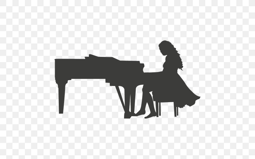 Silhouette Musician Piano Musical Instruments, PNG, 512x512px, Watercolor, Cartoon, Flower, Frame, Heart Download Free