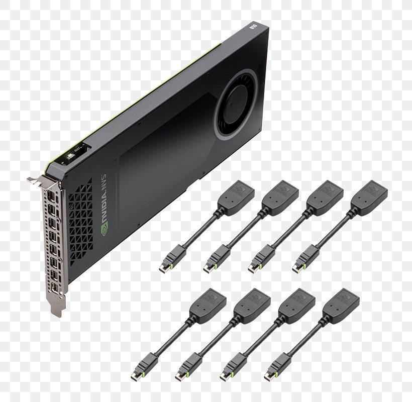 Graphics Cards & Video Adapters Nvidia Quadro PNY Technologies Graphics Processing Unit PCI Express, PNG, 800x800px, Graphics Cards Video Adapters, Ac Adapter, Adapter, Battery Charger, Computer Component Download Free