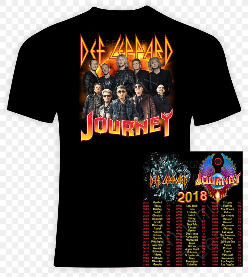 Def Leppard & Journey 2018 Tour T-shirt Madison Square Garden, PNG, 800x914px, Watercolor, Cartoon, Flower, Frame, Heart Download Free