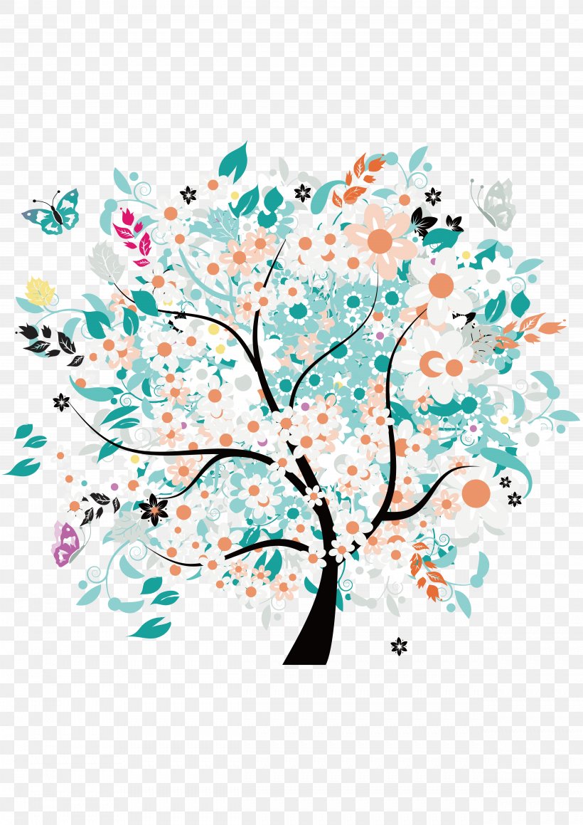 Tree Royalty-free Illustration, PNG, 4961x7016px, Tree, Blossom, Branch, Cherry Blossom, Flora Download Free