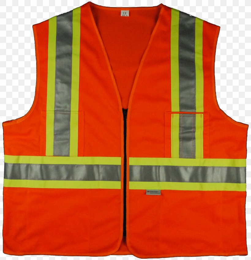 Gilets Sleeveless Shirt High-visibility Clothing, PNG, 2308x2393px, Gilets, Clothing, High Visibility Clothing, Highvisibility Clothing, Orange Download Free