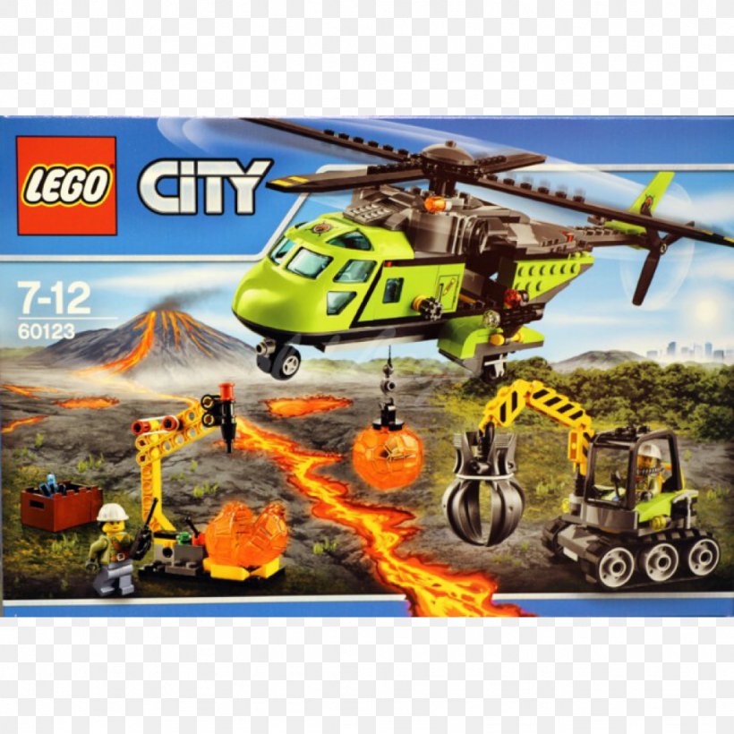 Lego City LEGO 60123 City Volcano Supply Helicopter Toy, PNG, 1024x1024px, Lego City, Aircraft, Construction Set, Helicopter, Helicopter Rotor Download Free