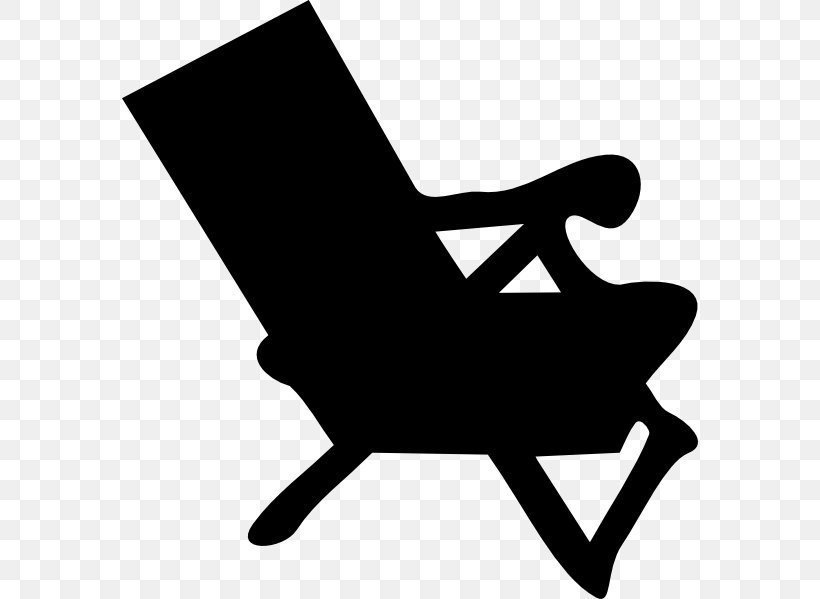 Chair Silhouette Beach Clip Art, PNG, 576x599px, Chair, Adirondack Chair, Beach, Black And White, Deckchair Download Free