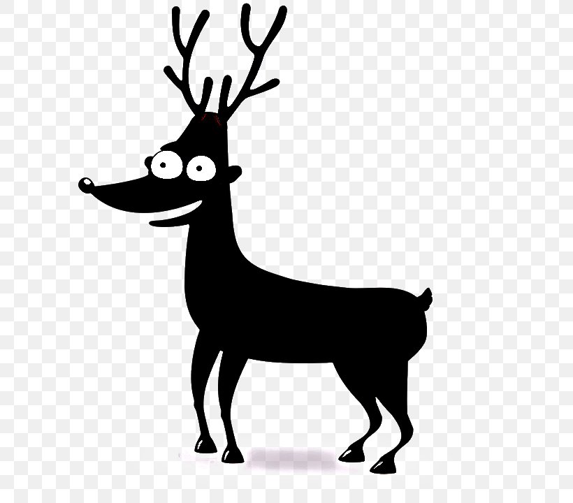 Reindeer, PNG, 596x720px, Deer, Blackandwhite, Elk, Line Art, Reindeer Download Free