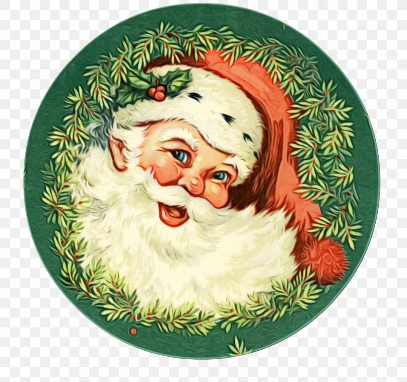 Santa Claus, PNG, 962x904px, Watercolor, Beard, Christmas, Christmas Ornament, Dishware Download Free