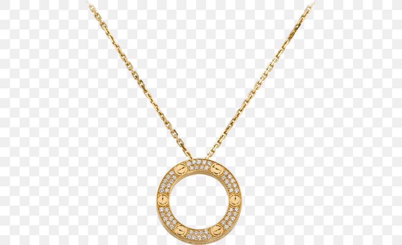 Cartier Love Bracelet Necklace Jewellery Diamond, PNG, 500x500px, Cartier, Body Jewelry, Carat, Chain, Charms Pendants Download Free