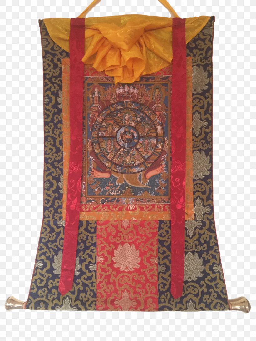 Thangka Tibetan Buddhism Brocade Bhavacakra, PNG, 961x1280px, Thangka, Bhavacakra, Brocade, Buddhism, Cushion Download Free