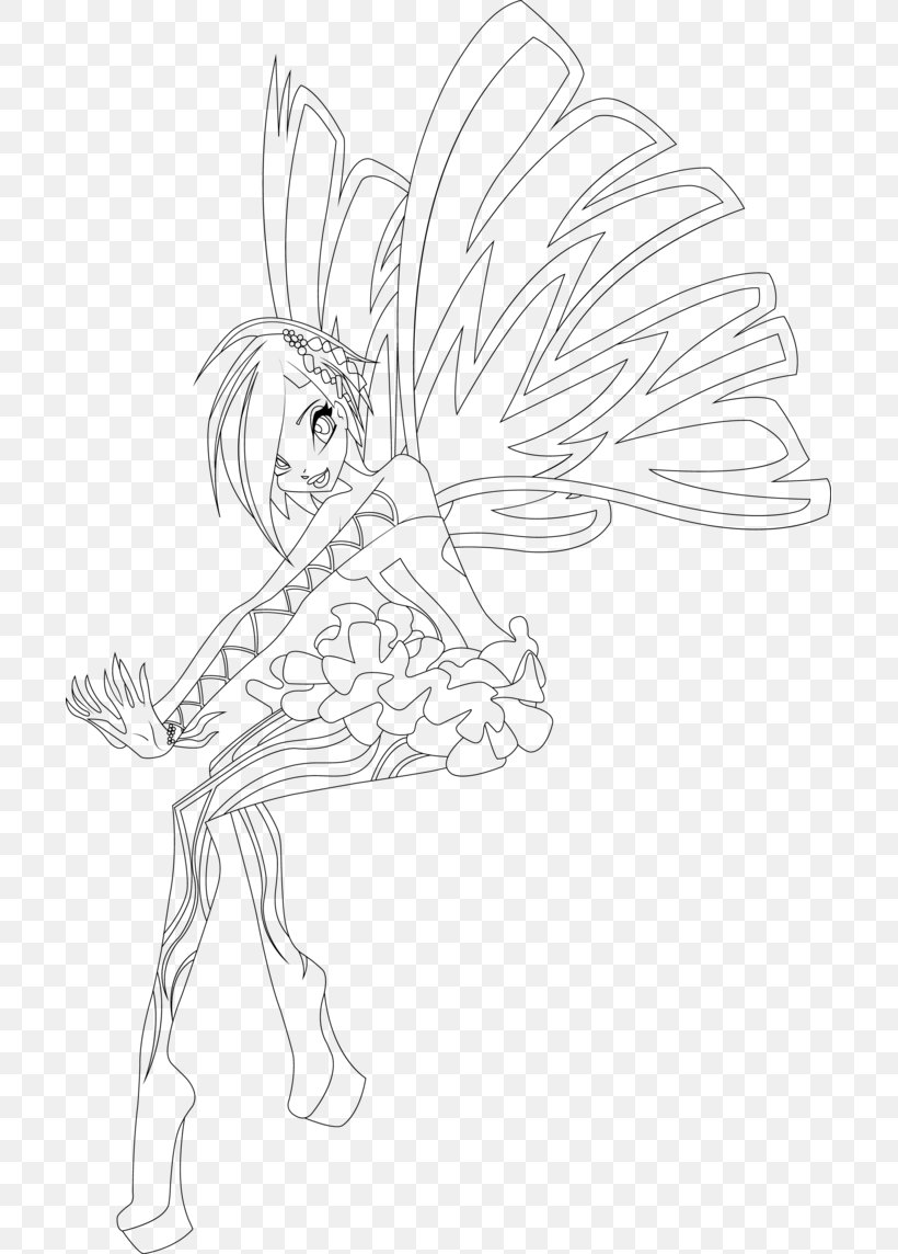 Stella Musa Coloring Book Line Art Butterflix, PNG, 699x1144px, Stella, Artwork, Black, Black And White, Butterflix Download Free