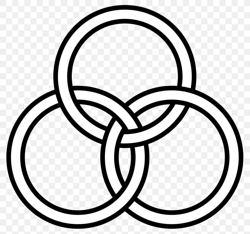 Borromean Rings Knot Circle, PNG, 819x768px, Borromean Rings, Area, Artwork, Black And White, Crossing Number Download Free
