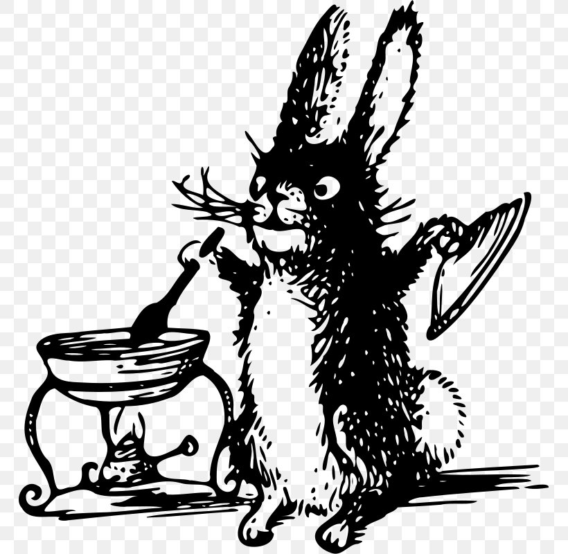 Easter Bunny Rabbit Cooking Recipe Food, PNG, 765x800px, Easter Bunny, Art, Artwork, Biscuits, Black And White Download Free