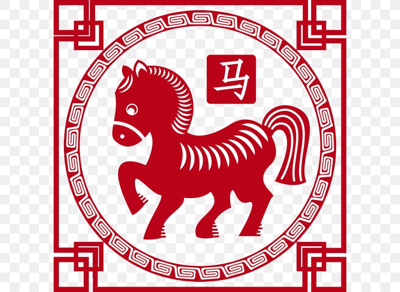 Horse Chinese New Year Chinese Zodiac Papercutting, PNG, 600x600px, Watercolor, Cartoon, Flower, Frame, Heart Download Free