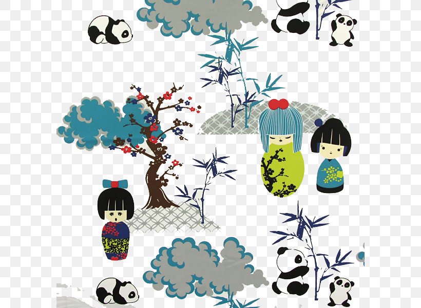Giant Panda Bamboo Tyg Cotton Branch, PNG, 600x600px, Giant Panda, Art, Artwork, Bamboo, Branch Download Free