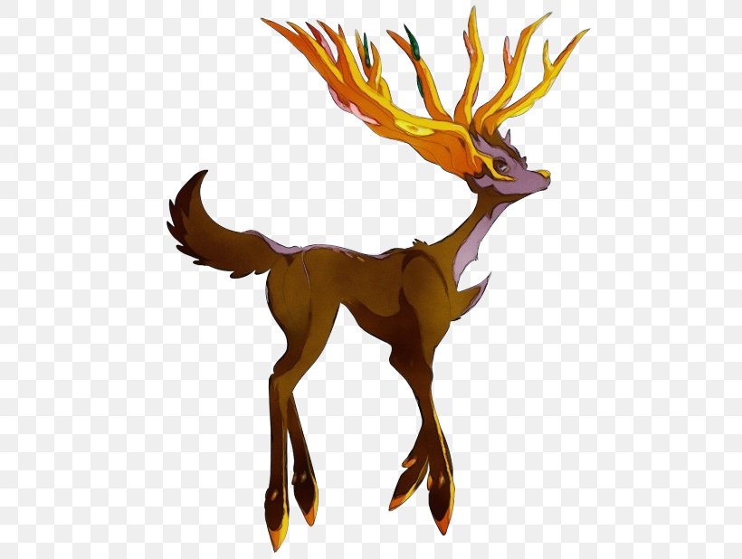 Reindeer, PNG, 500x618px, Watercolor, Animal Figure, Antelope, Deer, Fictional Character Download Free
