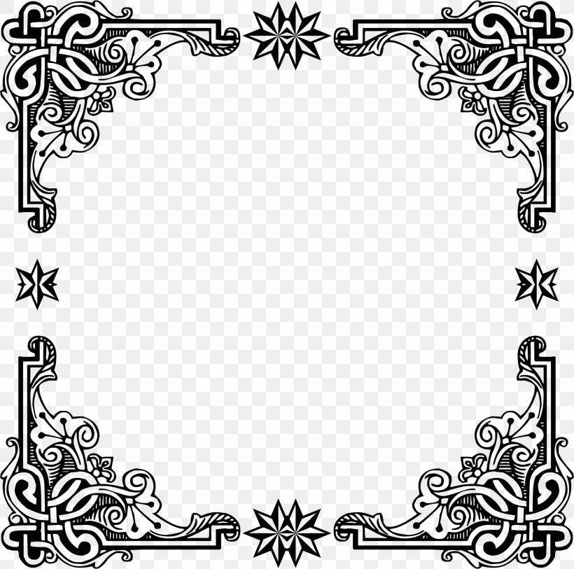 Borders And Frames Picture Frames Clip Art, PNG, 2370x2350px, Borders And Frames, Area, Art, Black, Black And White Download Free