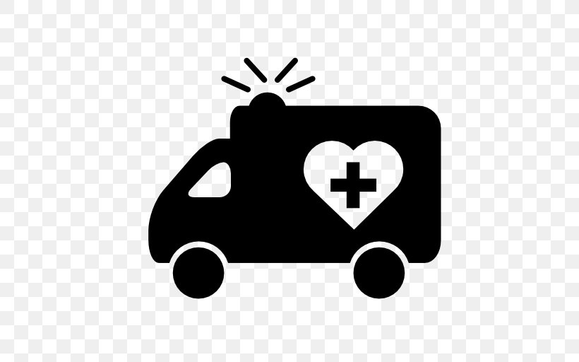 Ambulance, PNG, 512x512px, Ambulance, Black And White, Brand, Hospital, Icon Design Download Free