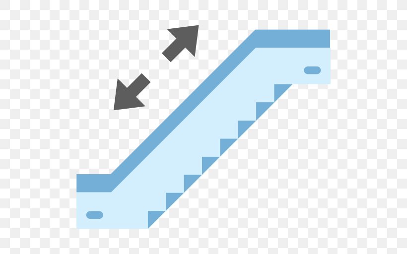 Escalator Stairs Logo Sign, PNG, 512x512px, Escalator, Accident, Area, Blue, Brand Download Free