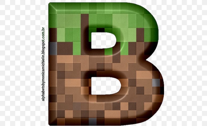 minecraft alphabet letter word font png 500x500px