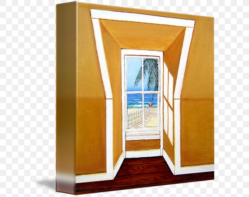 Window Gallery Wrap Beach Canvas Sea, PNG, 606x650px, Window, Art, Beach, Canvas, Door Download Free