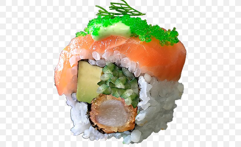 California Roll Sushi Tempura Sashimi Salmon, PNG, 500x500px, California Roll, Avocado, Chives, Comfort Food, Crab Stick Download Free
