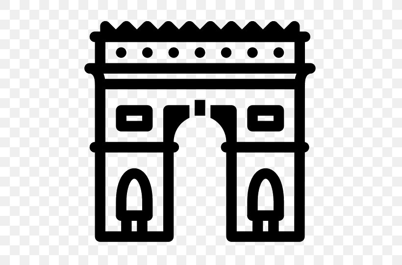 Arc De Triomphe Triumphal Arch Clip Art, PNG, 540x540px, Arc De Triomphe, Arch, Area, Black And White, Brand Download Free