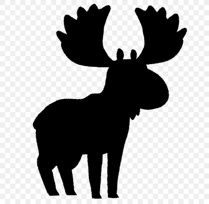 Moose Cattle Reindeer Mammal Antler, PNG, 678x800px, Moose, Animal, Antler, Blackandwhite, Cattle Download Free