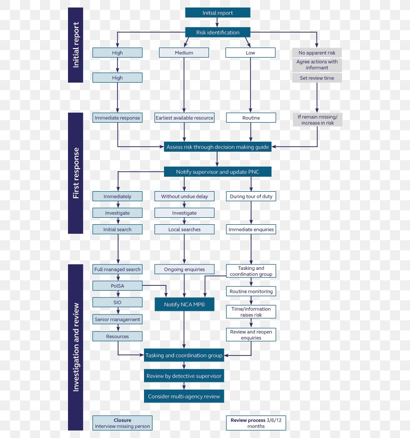 Missing Person Police Crime Flowchart Diagram, PNG, 620x875px, Missing Person, Area, Chart, College Of Policing, Crime Download Free