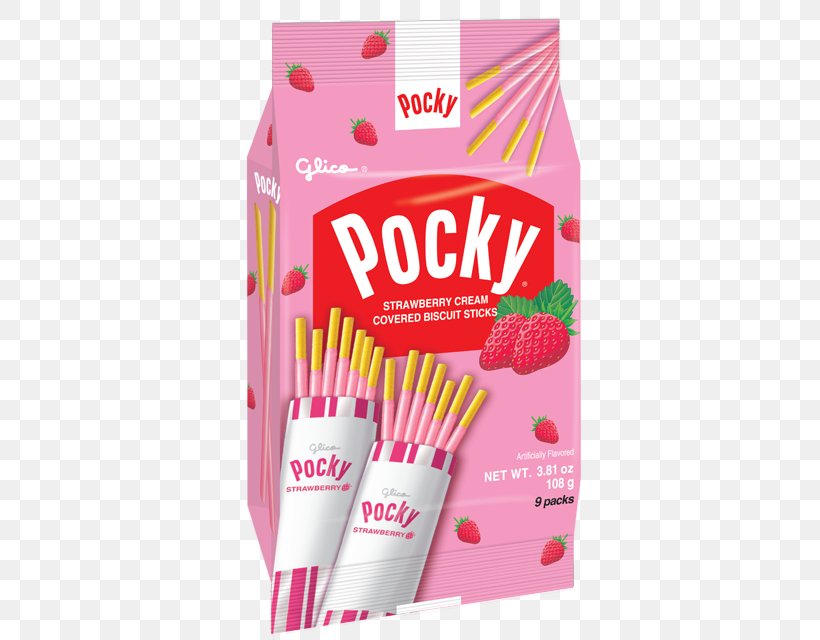 Strawberry Ice Cream Pocky Milk Ezaki Glico Co., Ltd., PNG, 640x640px, Strawberry, Almond, Amazoncom, Calorie, Chocolate Download Free